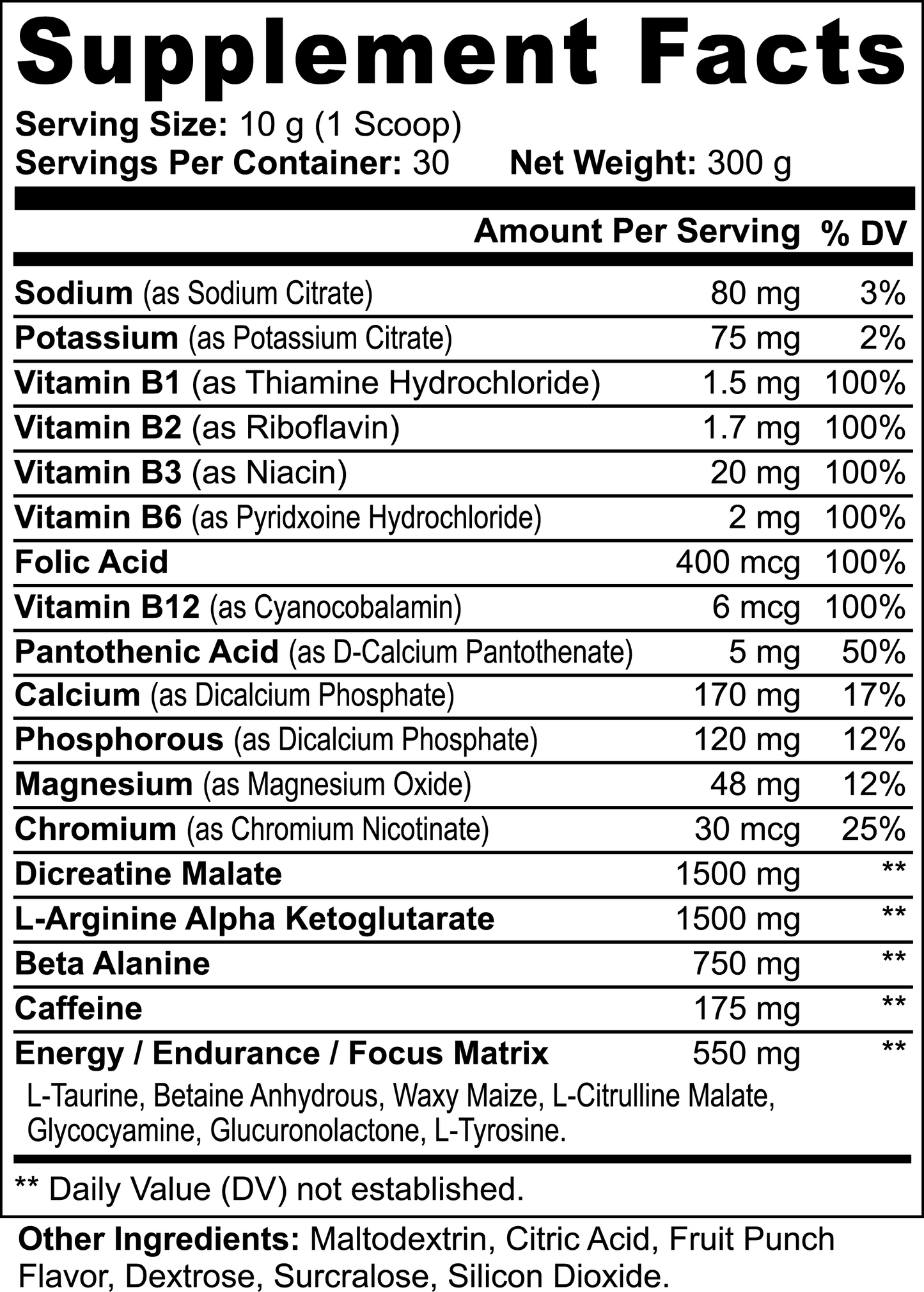 Pre-Workout Powder (Fruit Punch)